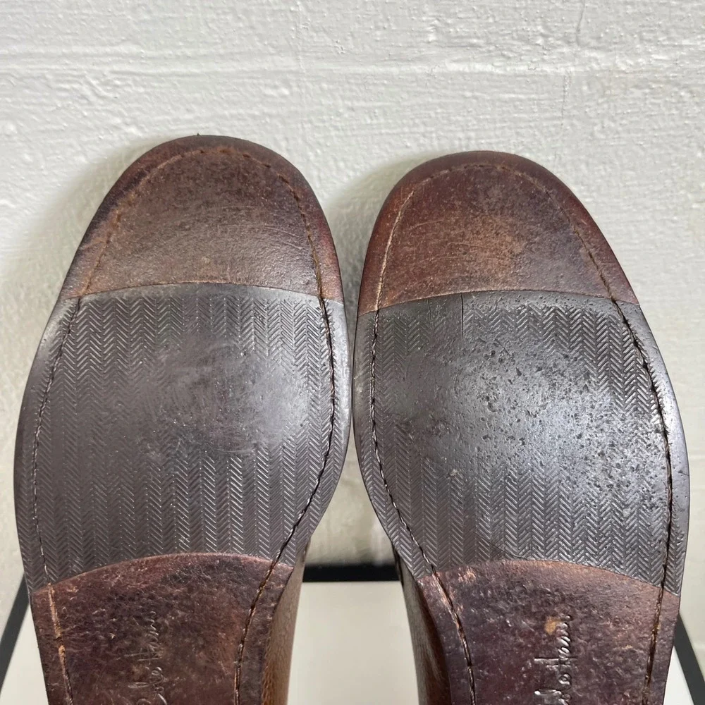 Cole Haan Nike Air C08915 Brown‎ Pebbled Leather Penny Loafers Dress Men's 10 M